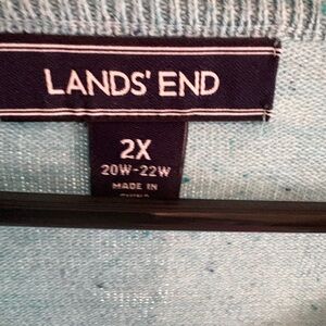 Lands' End Blue Knit Sweater 2X